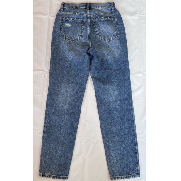 PacSun Eco Medium Blue Distressed Ultra High Waisted Slim Fit Jeans Denim New - Picture 5 of 6